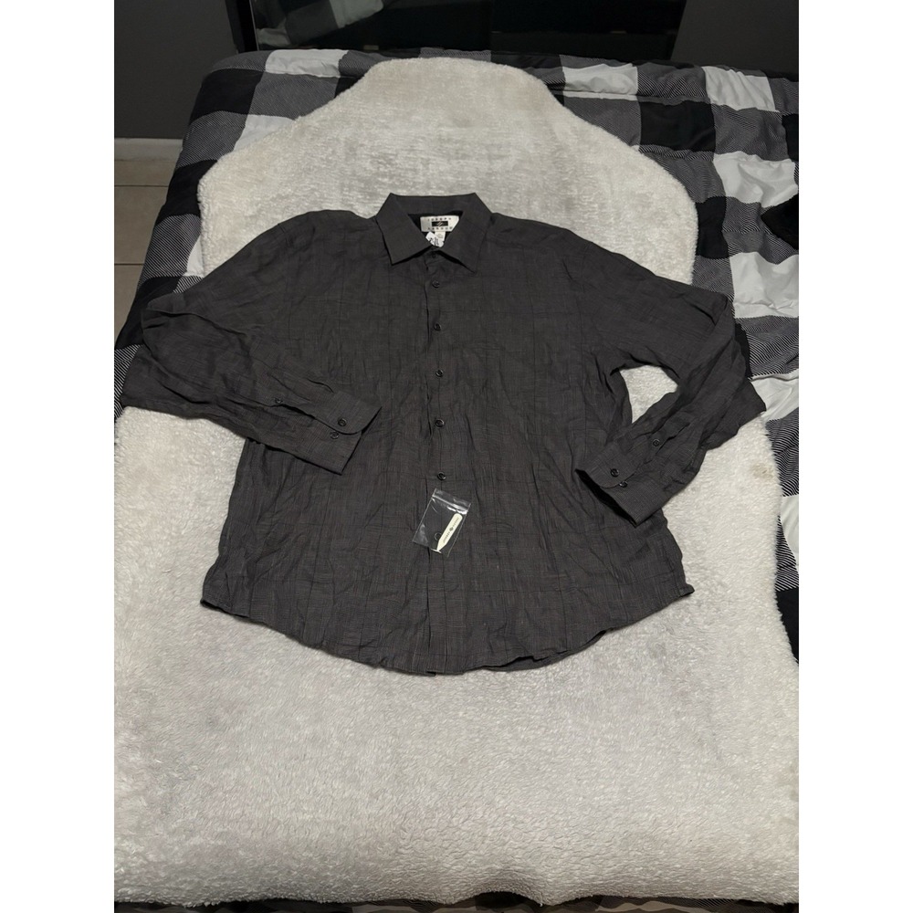 Joseph Abboud Men's Charcoal Button Down 100% Linen Shirt Size XL NWT Top